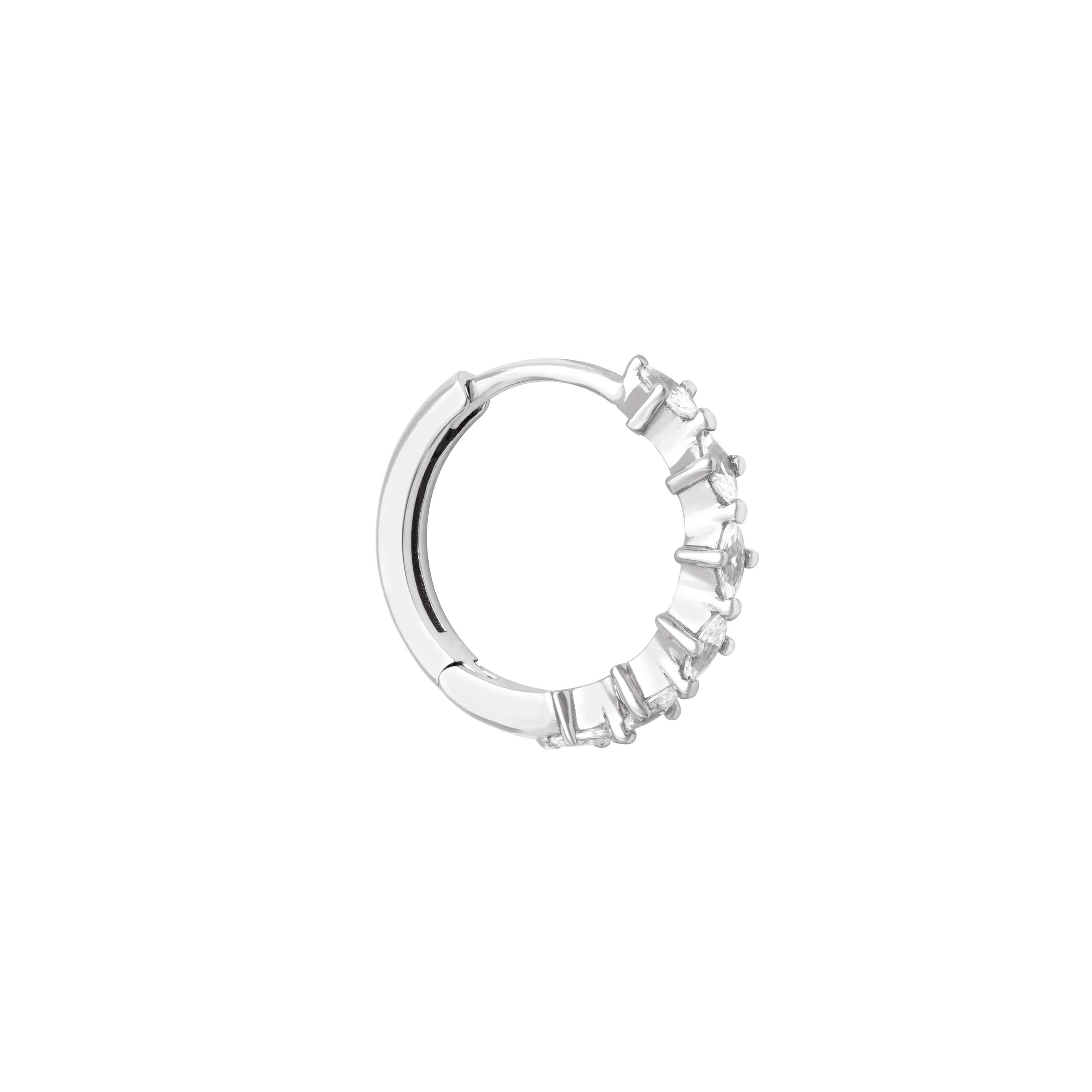 Navette Hoop 11.5mm in Silver