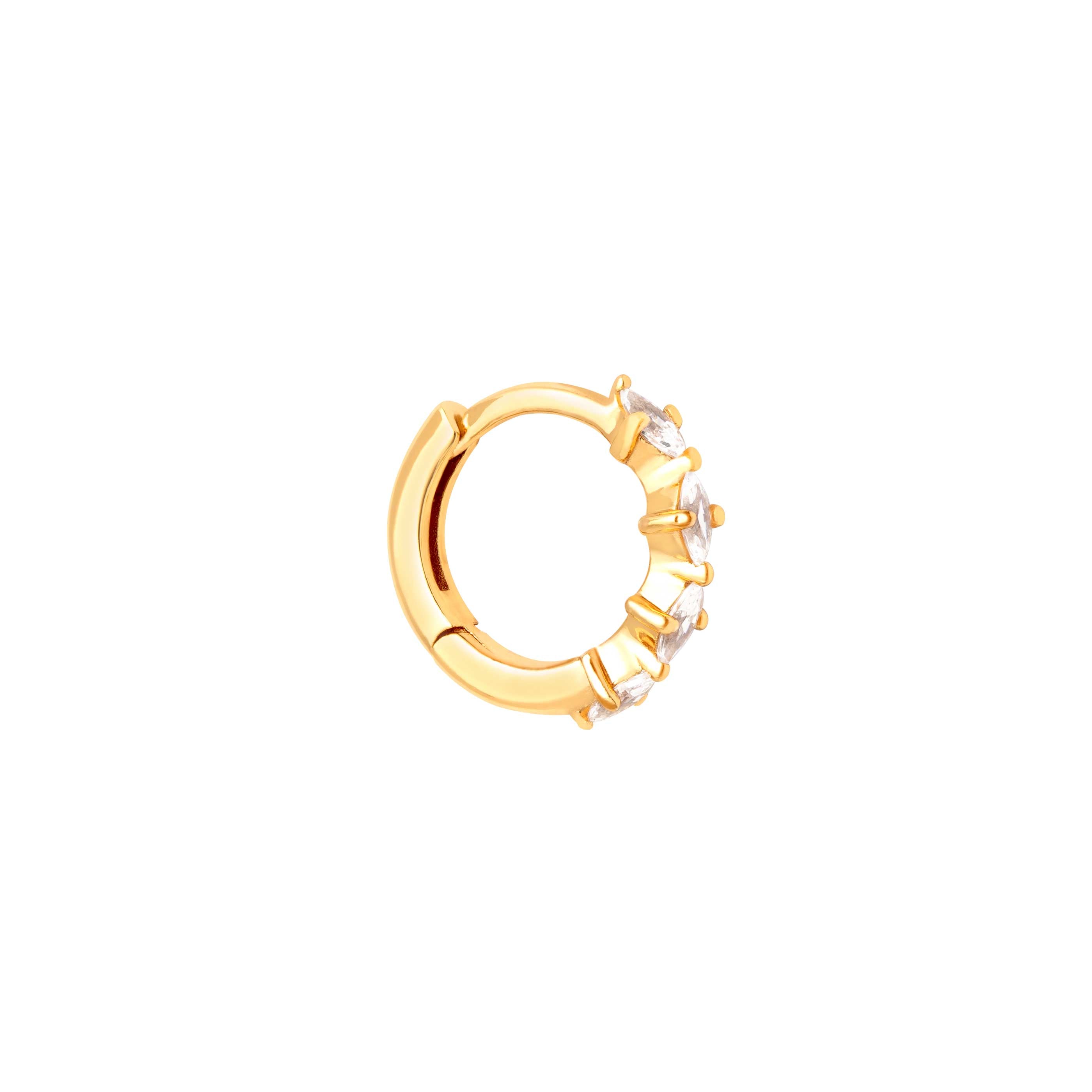 Navette Hoop 8mm in Gold