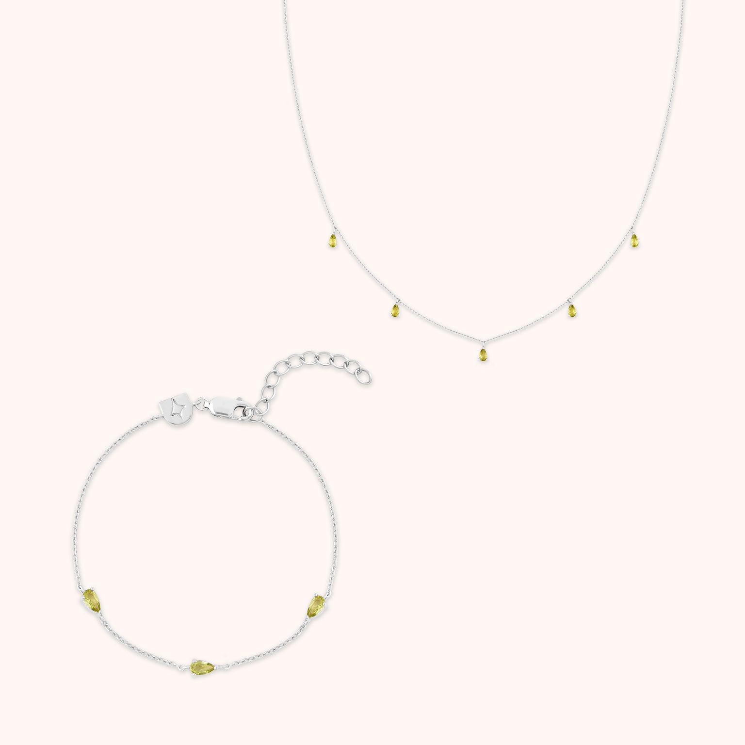 Olivine Charm Stacking Set in Silver