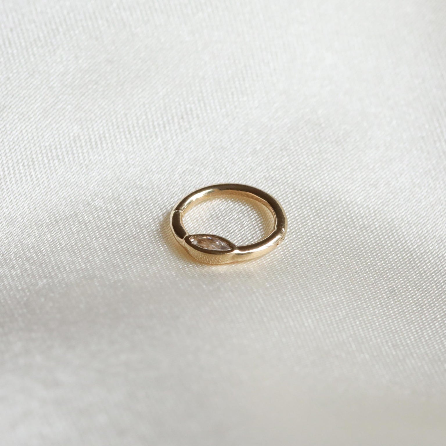Solid Gold Marquise Daith Hoop