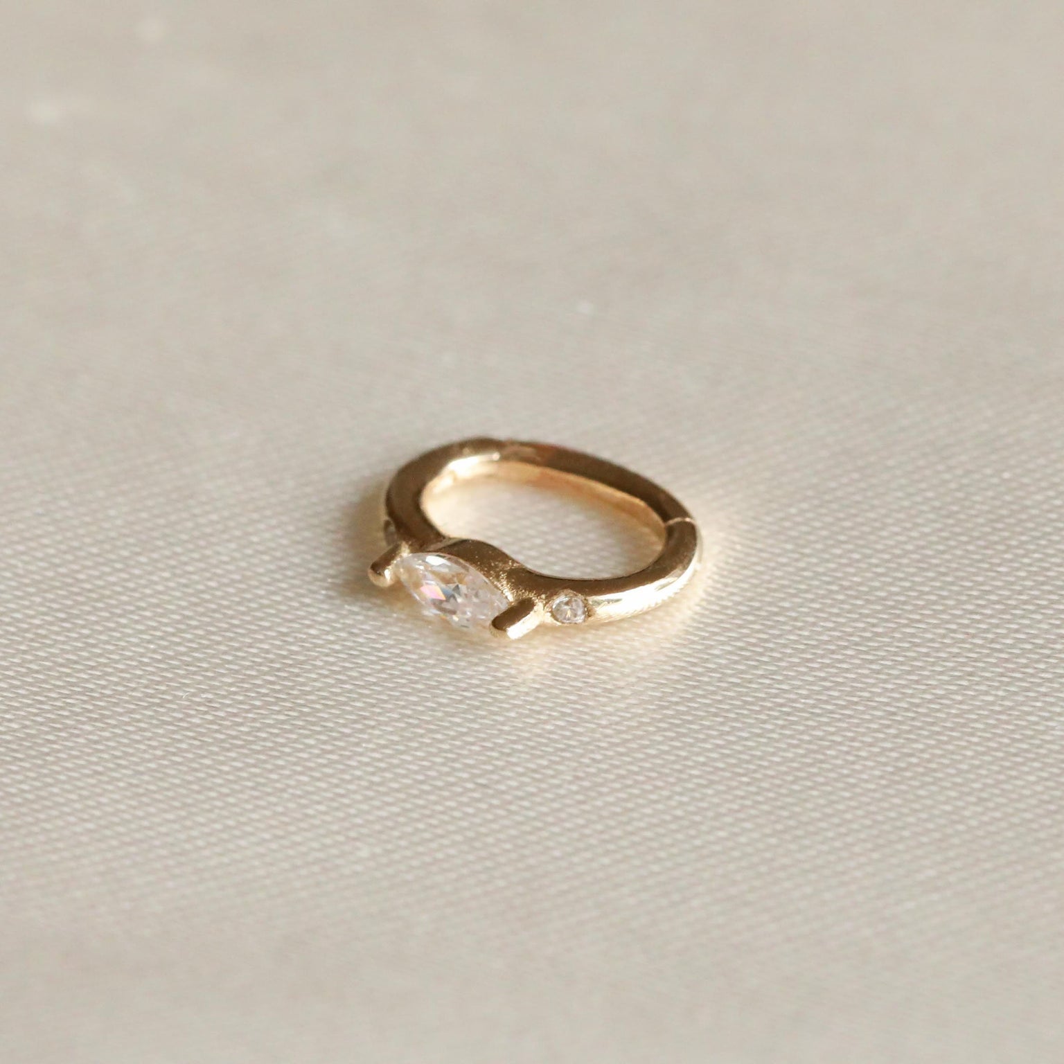 Solid Gold Marquise Rook Hoop