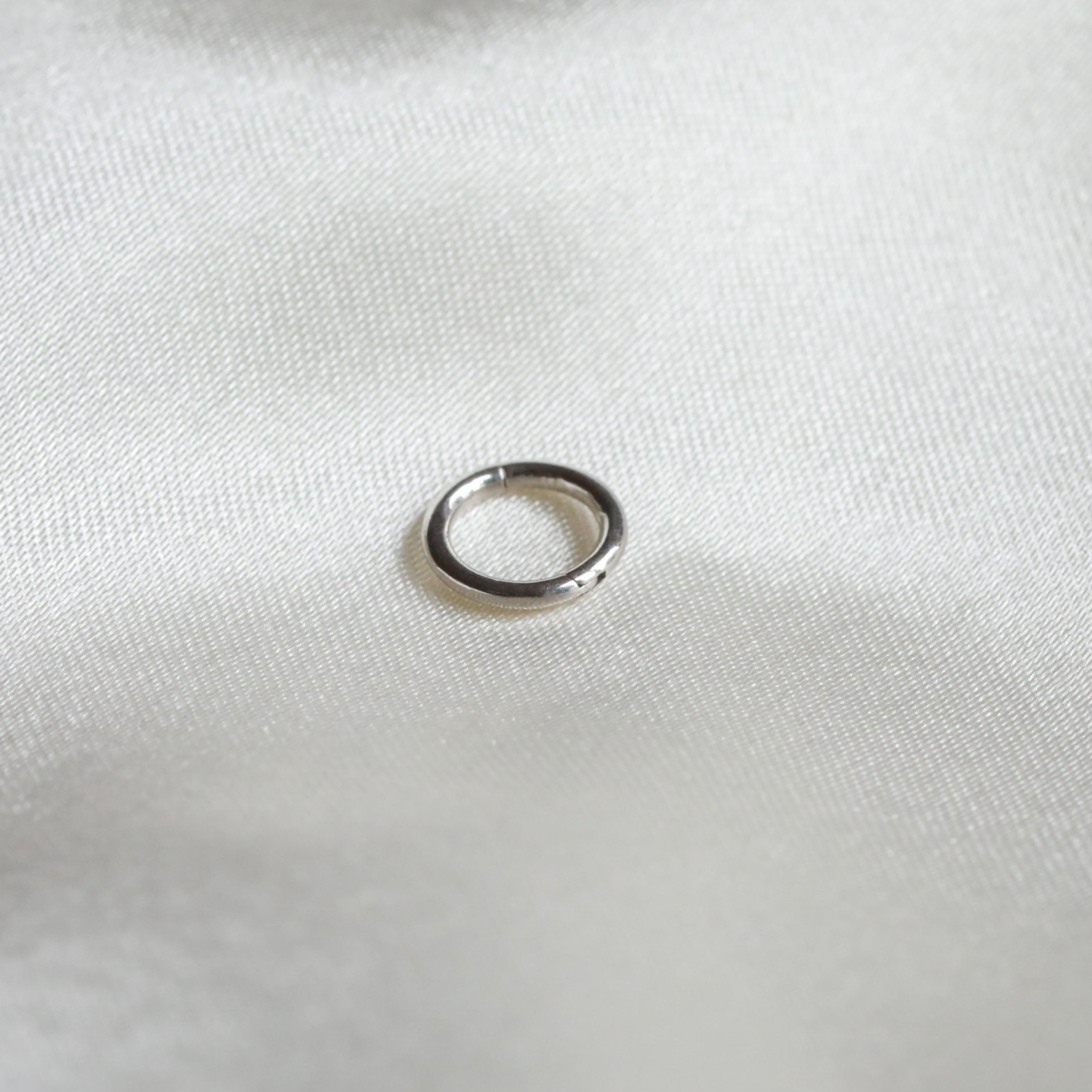 Solid White Gold Simple Piercing Hoop