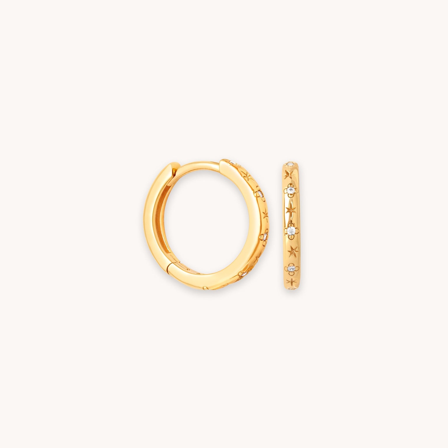 Prism Crystal Hoops in Gold