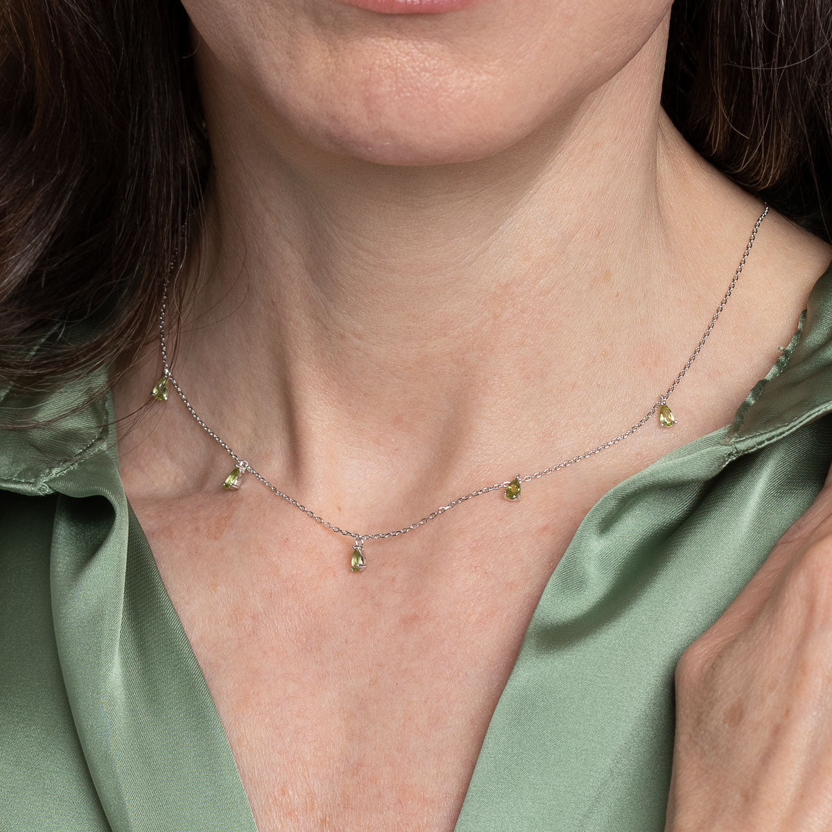 Olivine Charm Stacking Set in Silver