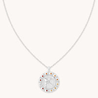 Sagittarius Bold Zodiac Pendant Necklace in Silver