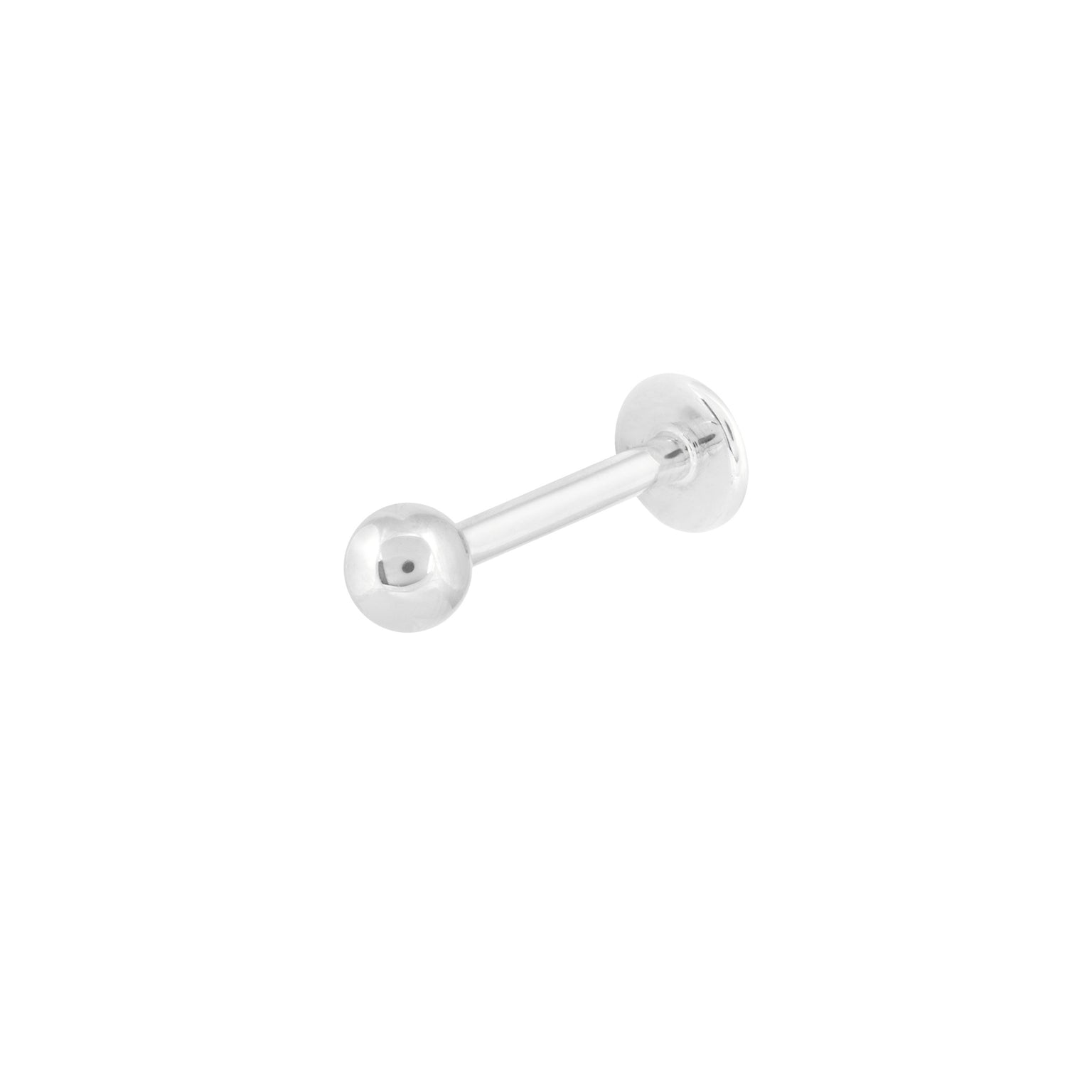 Solid White Gold Large Ball Piercing Stud