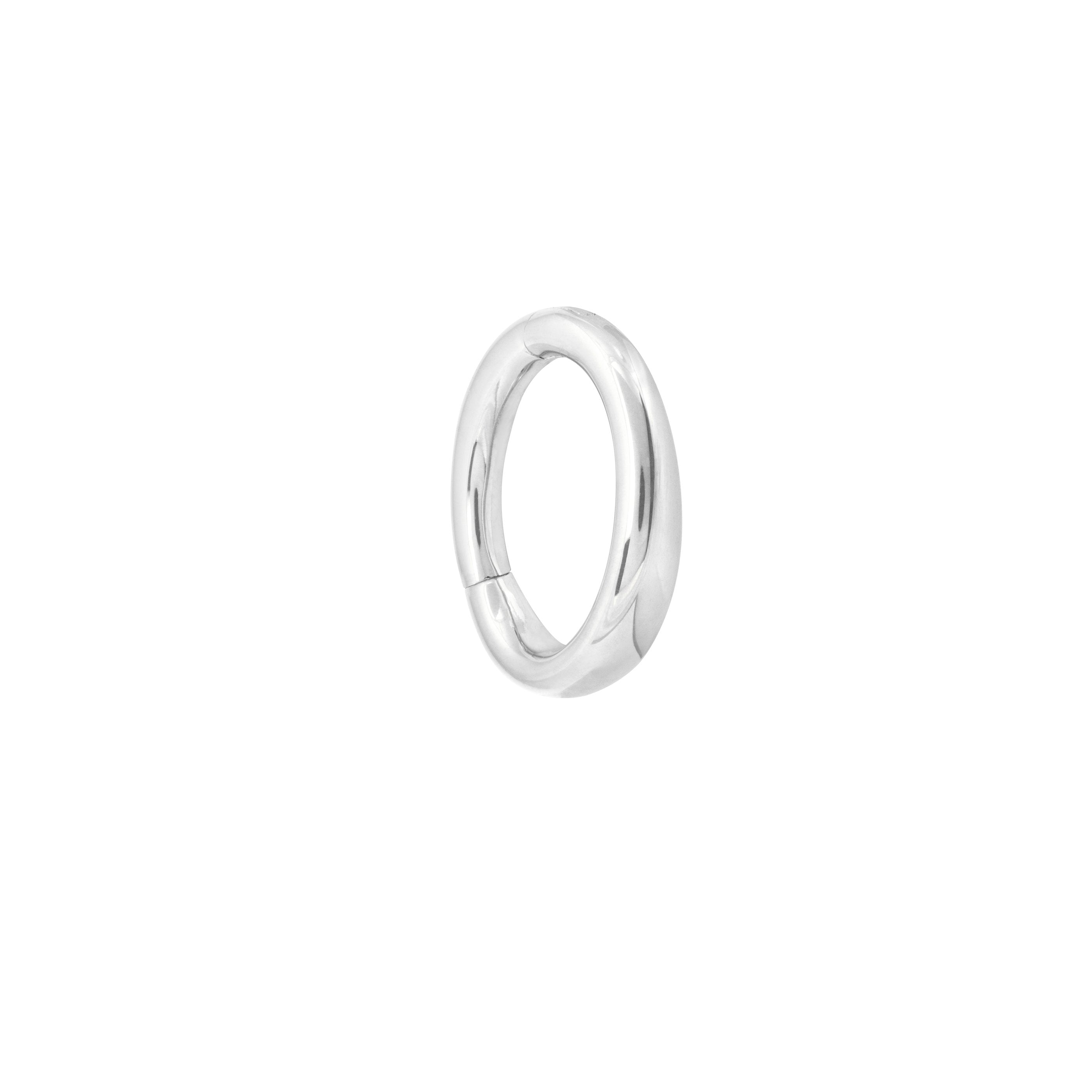 Solid White Gold Graduated Rook Hoop