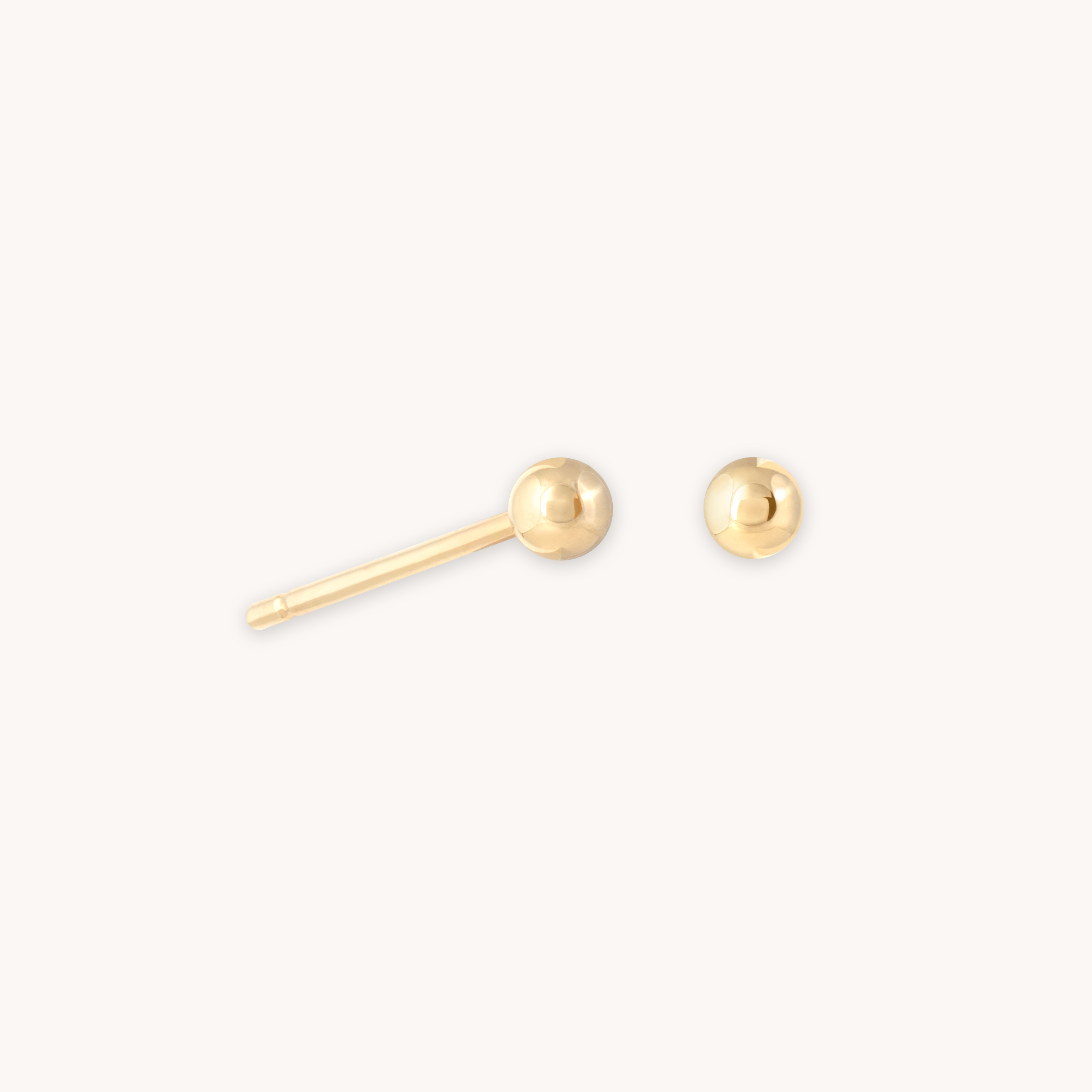 AVA 14K Solid Gold (recycled) Tiny Ball Stud Earring / good SOLD INDIVIDUALLY / Dainty Gold Ear Studs Handcrafted Fine Jewelry, Gift Idea For Her