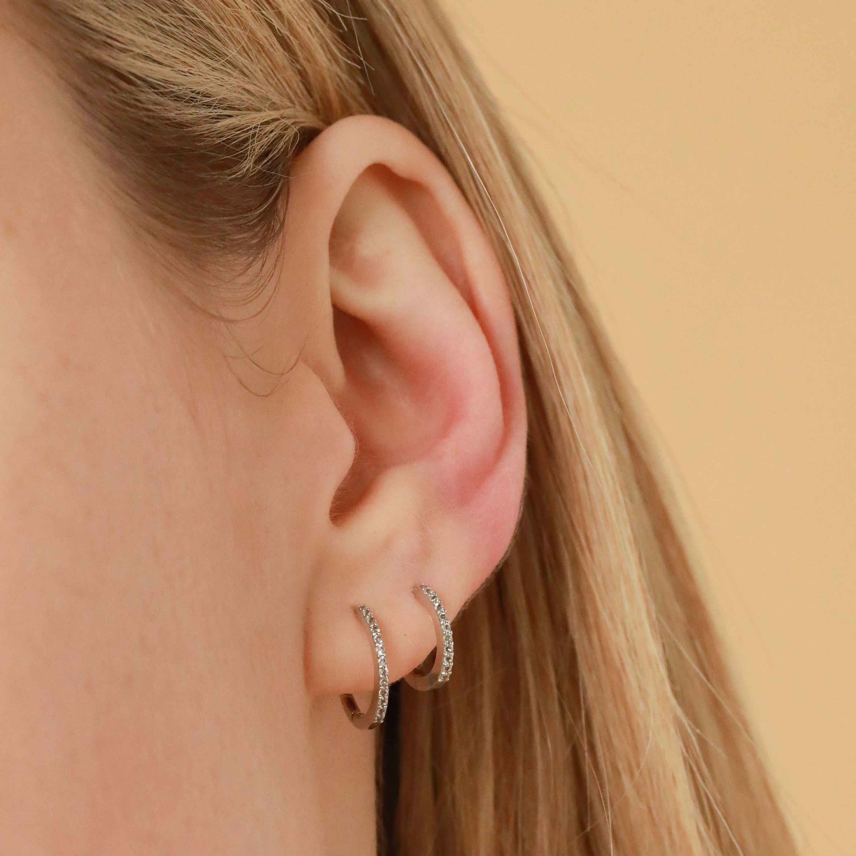 Topaz Hoops in Solid White Gold