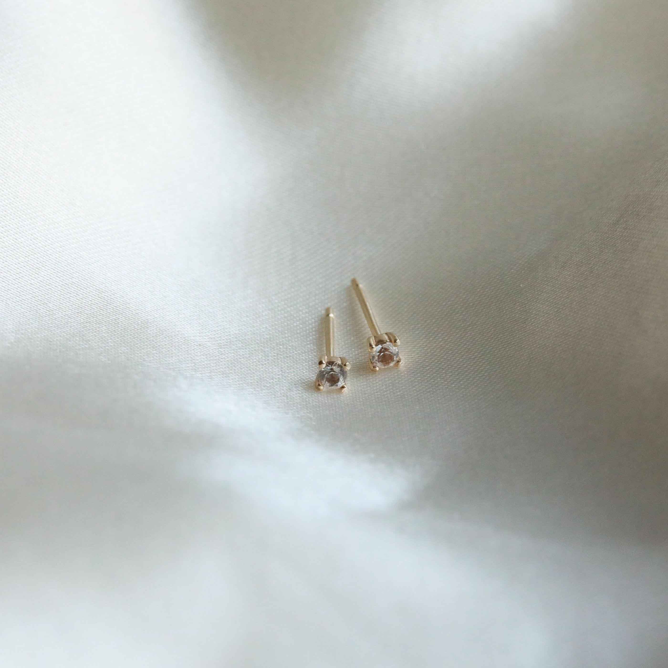 Topaz Stud Earrings in Solid Gold