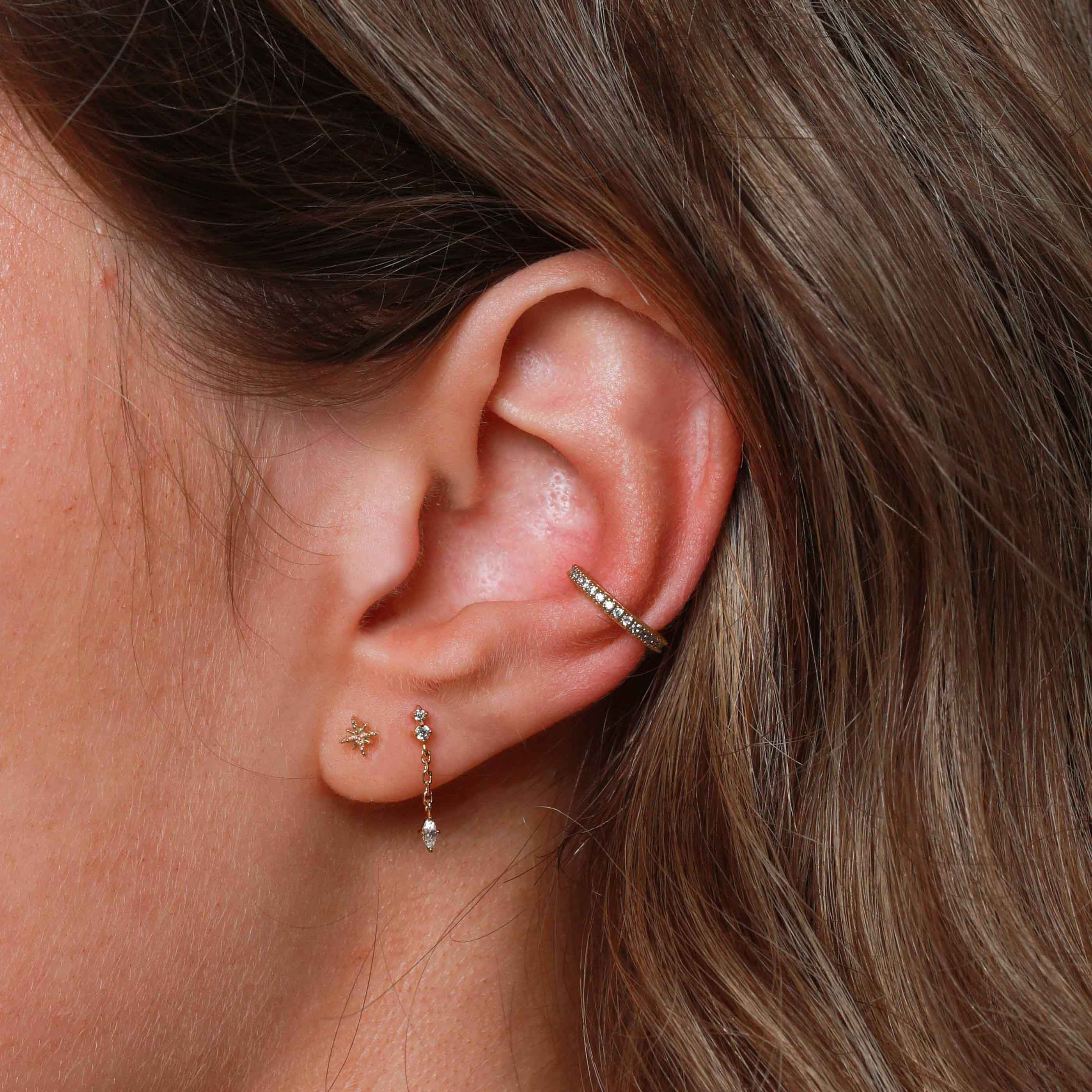 Twilight Stud Earrings in Solid Gold