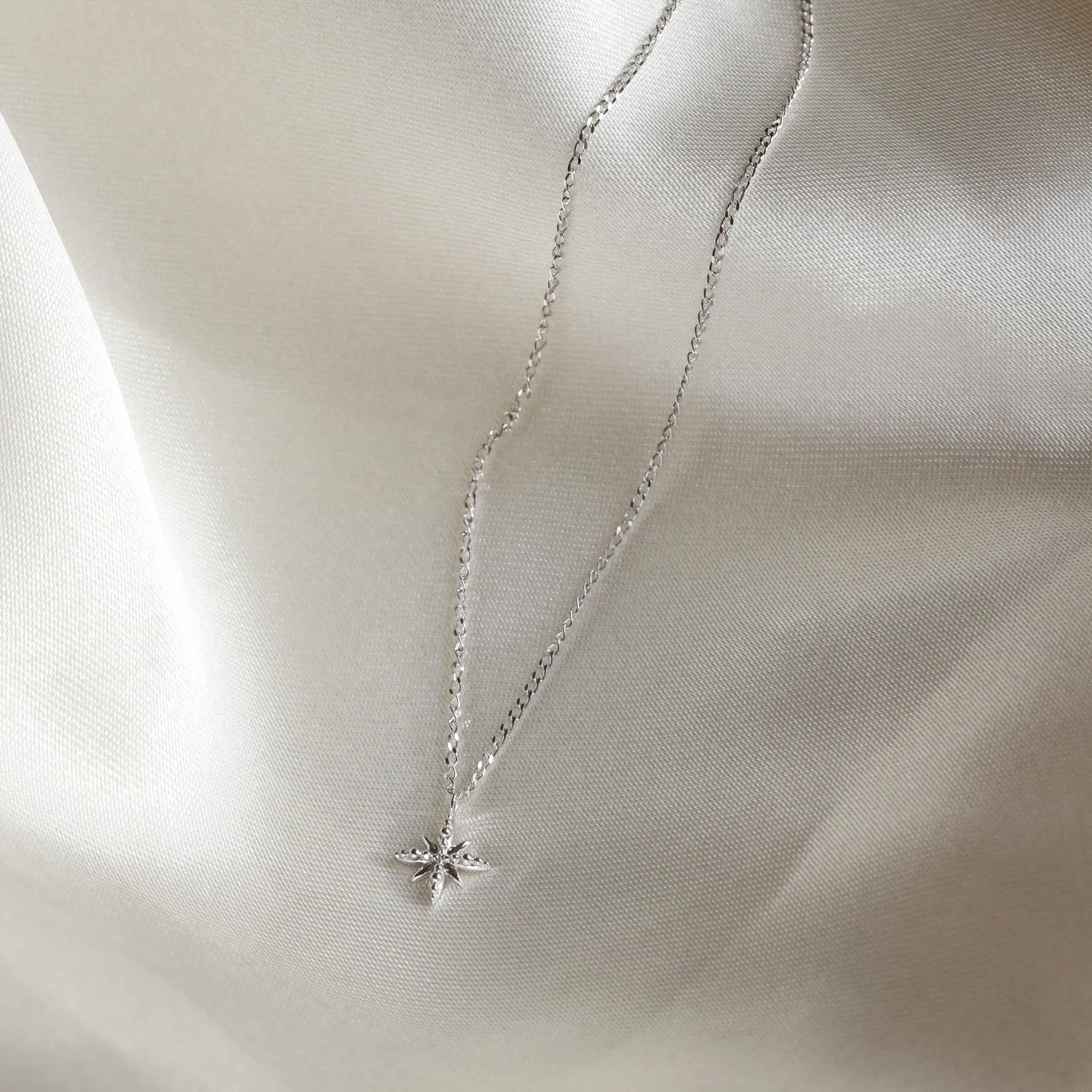 Twilight Pendant Necklace in Solid White Gold
