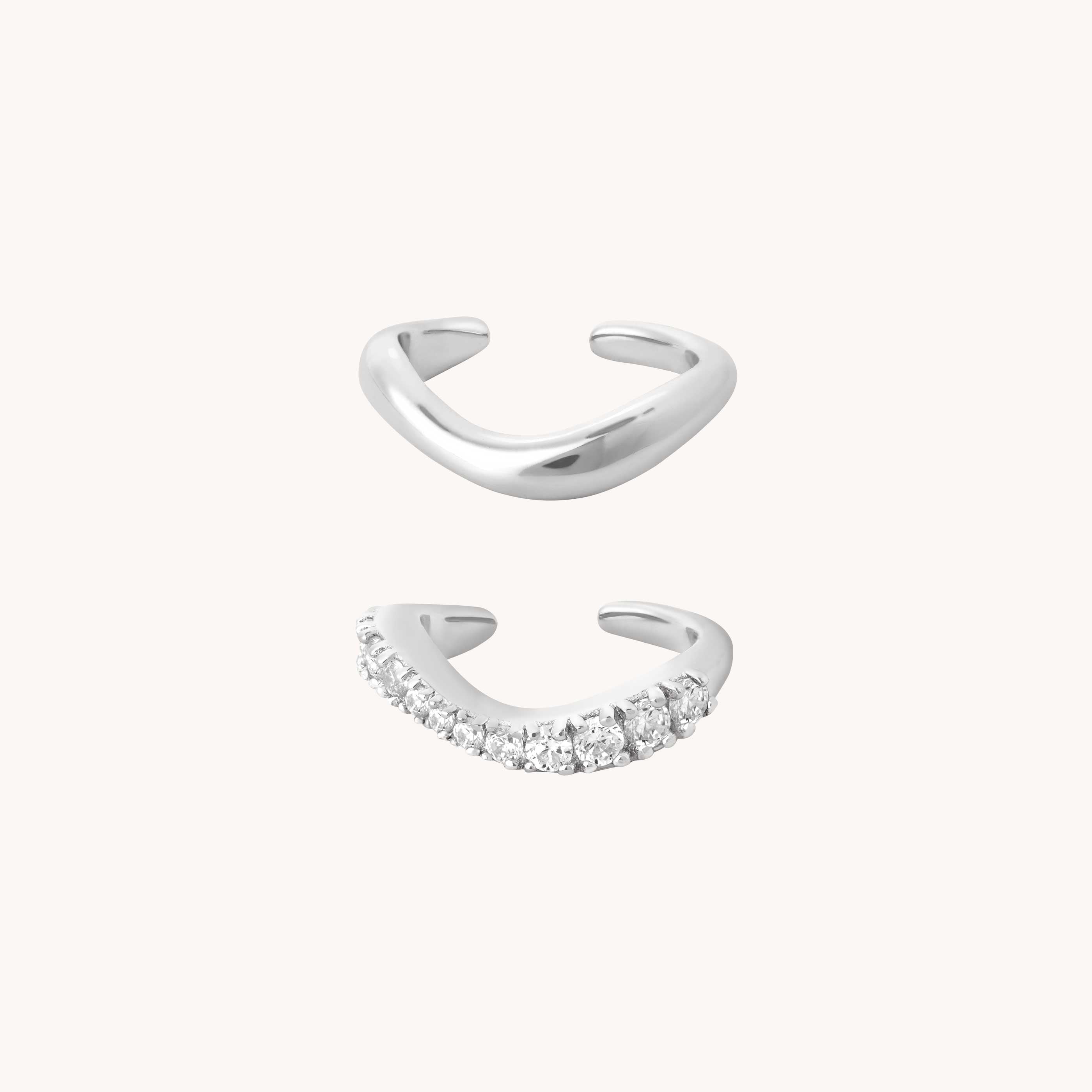 Wave Cuff Gift Set in Silver