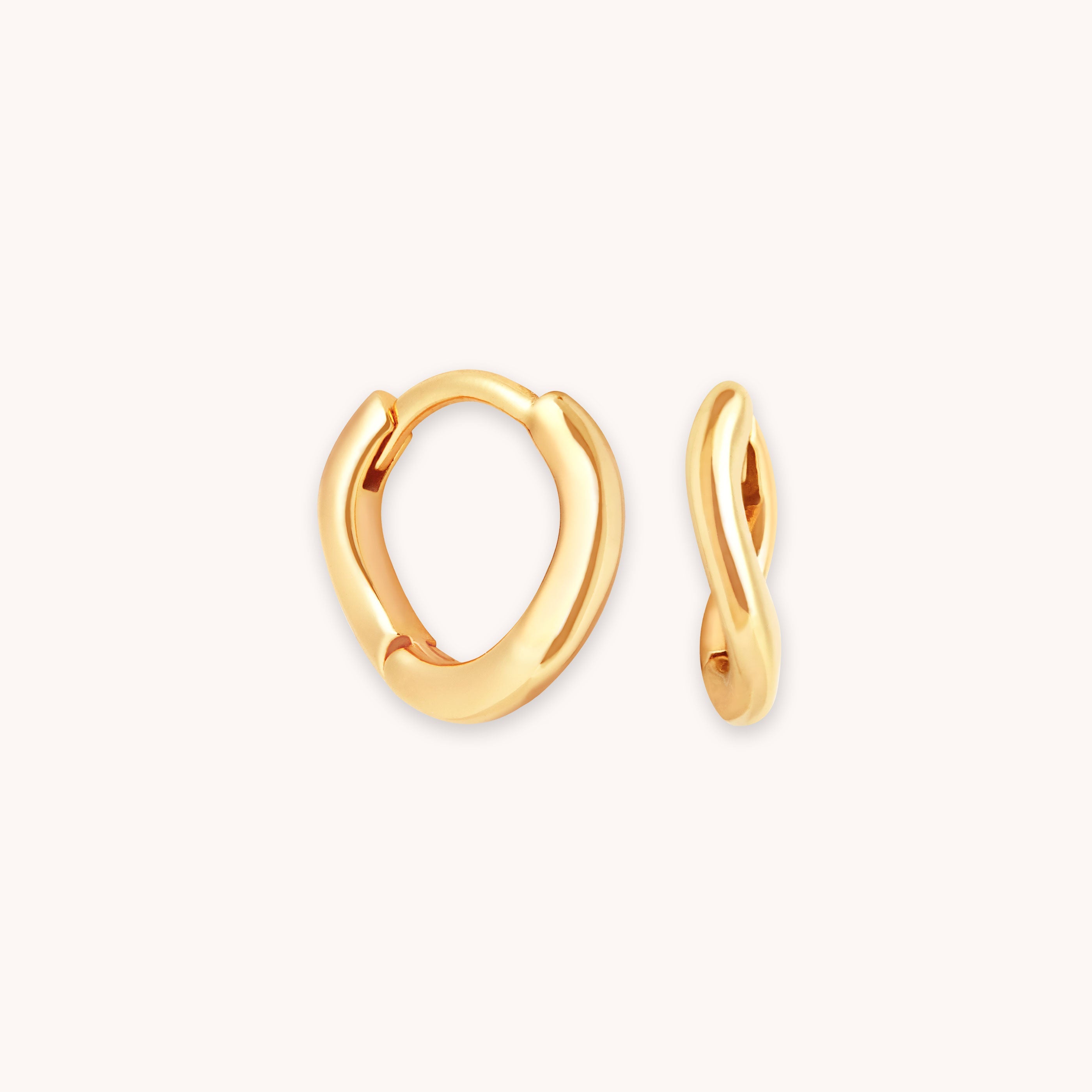Wave Gold Huggies | Astrid & Miyu Earrings