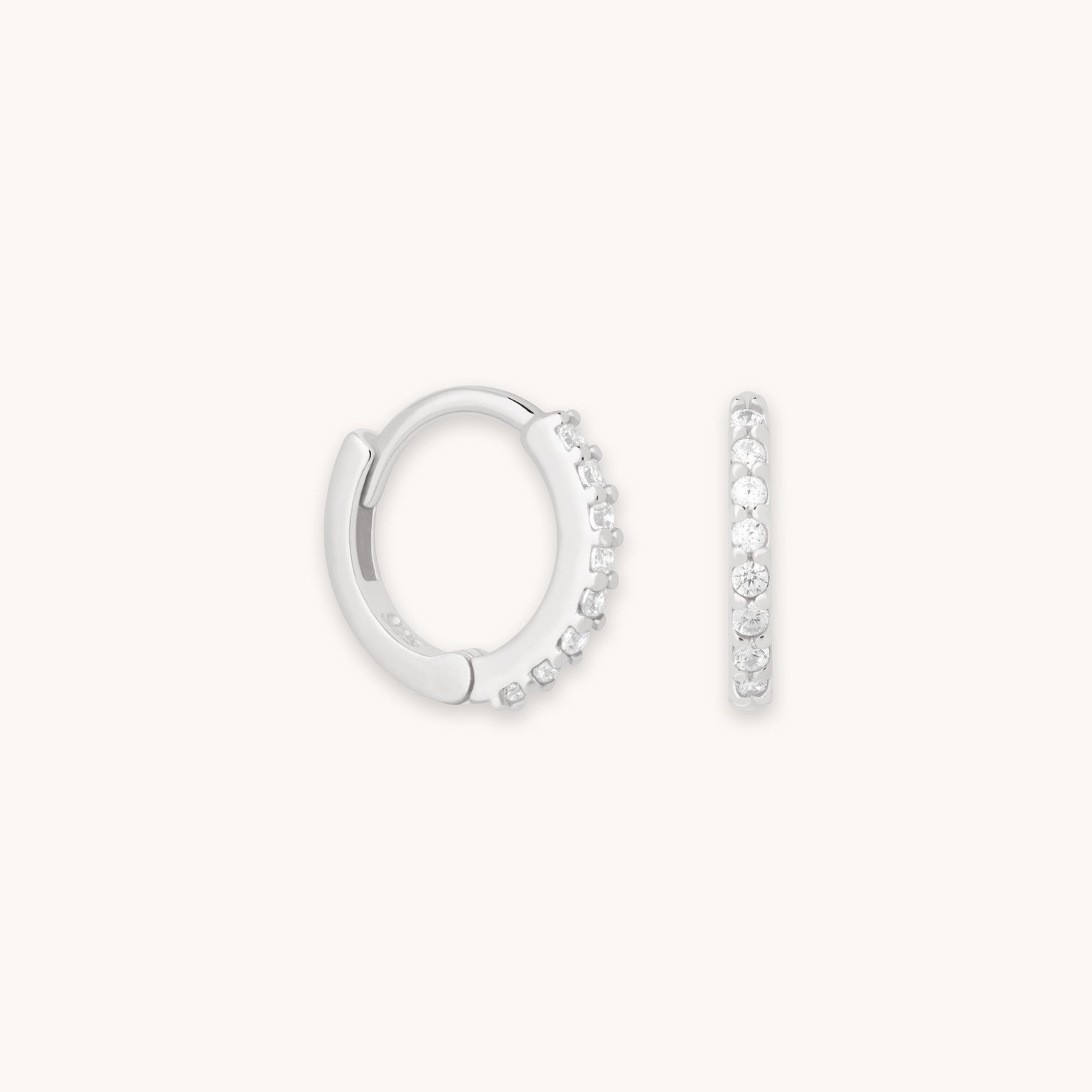Crystal Jewelled Huggies in Silver