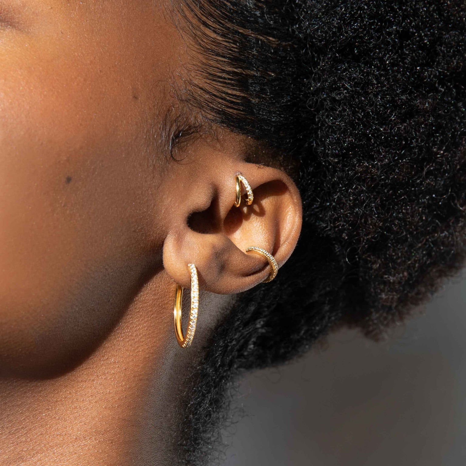 Illusion Crystal Hoop 6.5mm in Gold worn