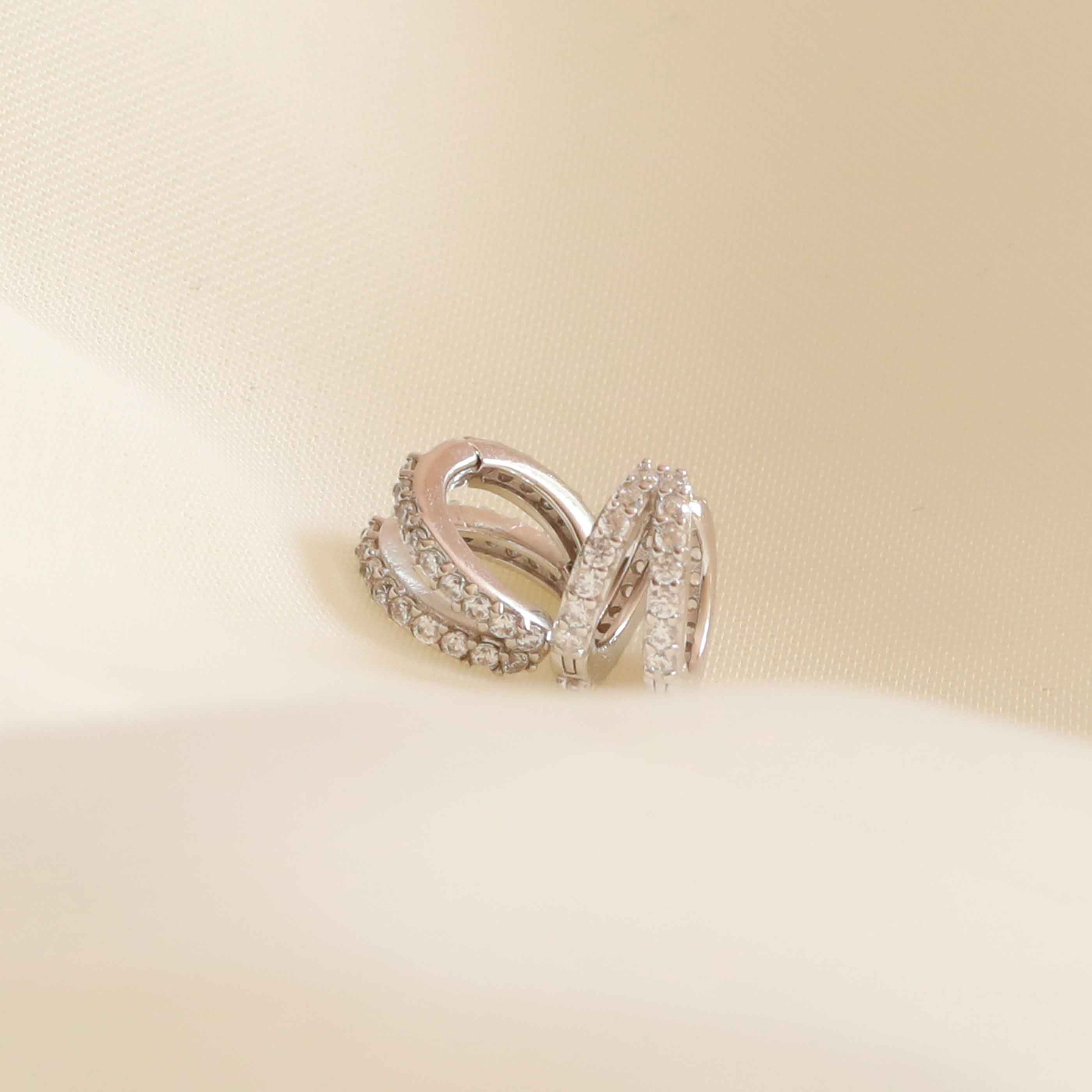 Illusion Crystal Huggies in Silver