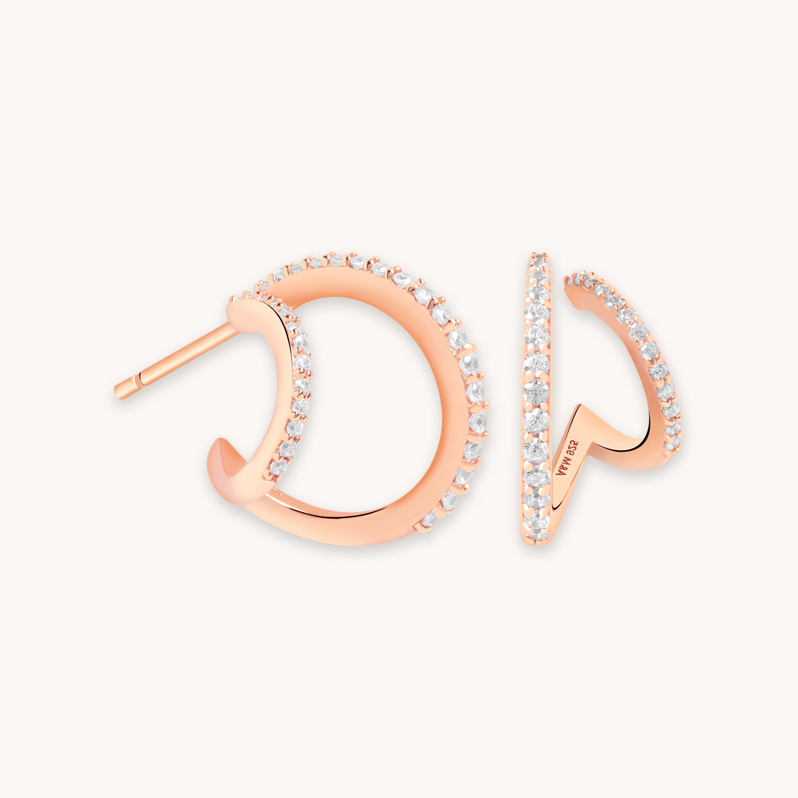 Gold Initial Logo Hoops