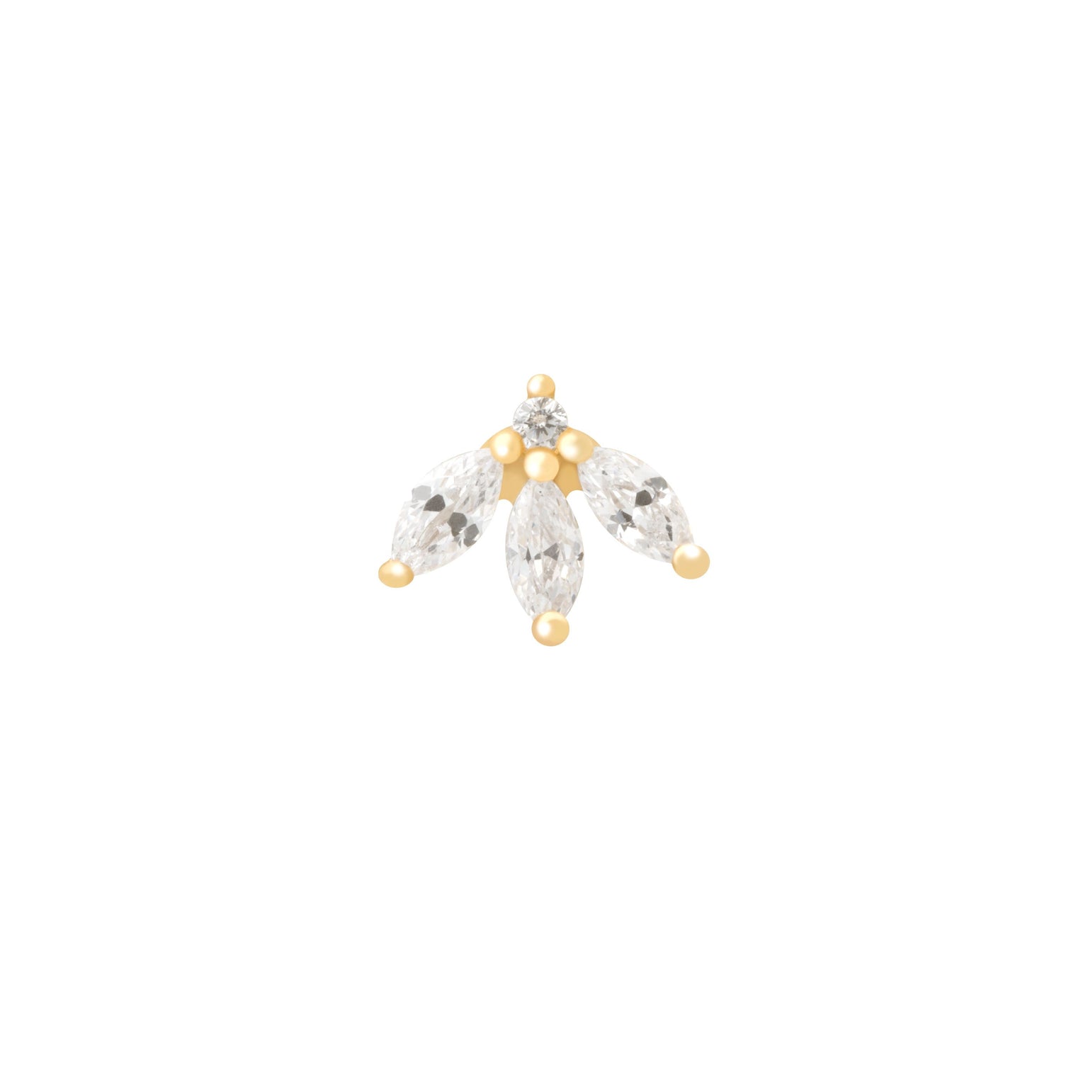 Navette Fan Barbell in Gold