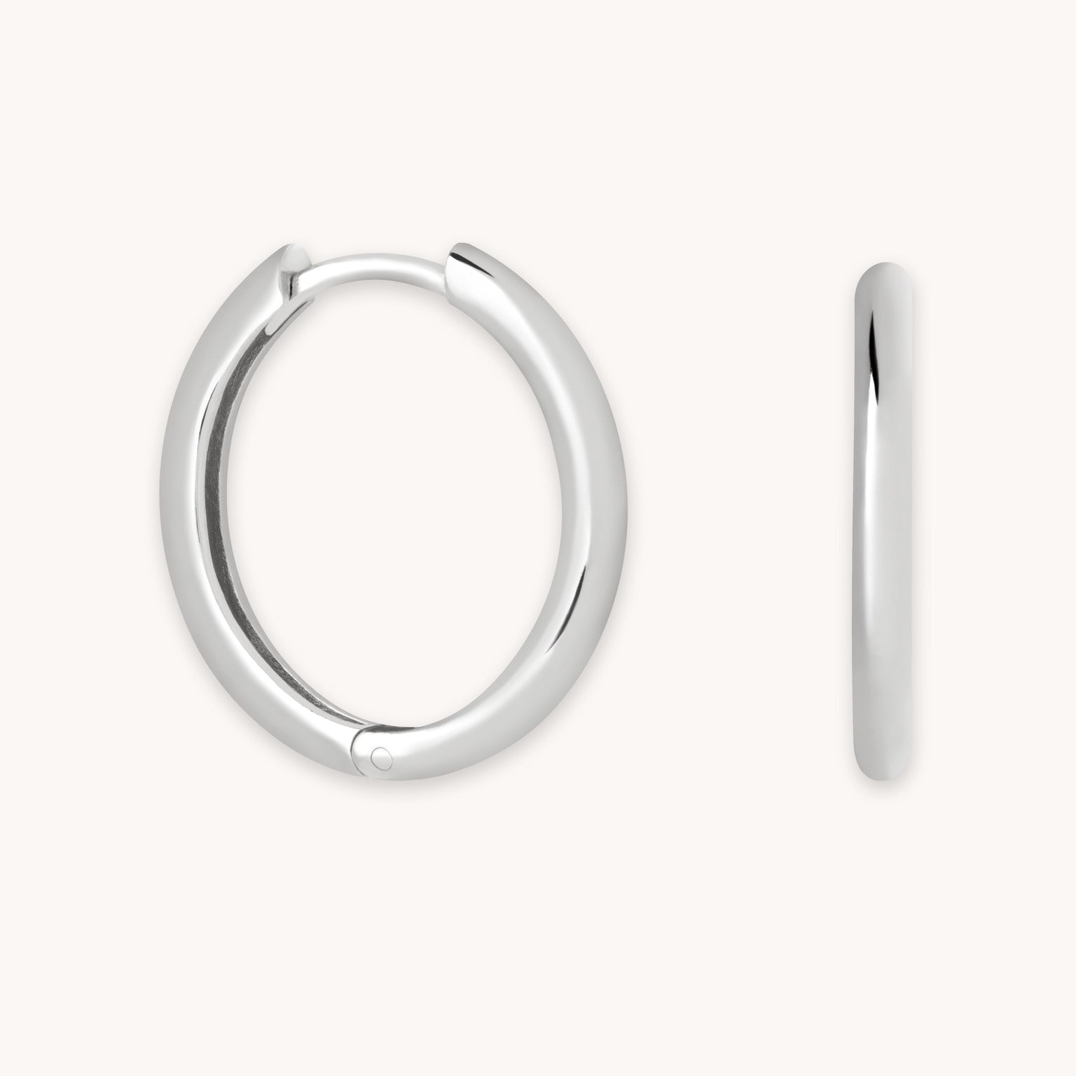 Simple Hinge Small Hoops in Silver