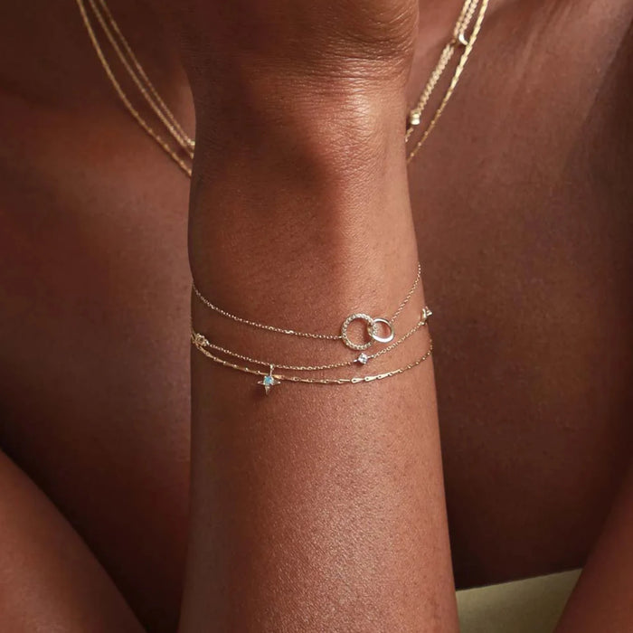 Tennis Bracelet in Gold - 165 mm | Jewellery by Astrid & Miyu