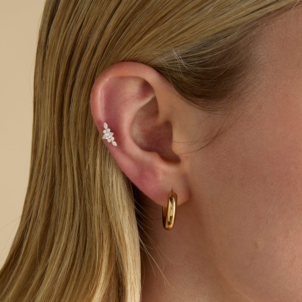 Helix Piercing Jewelry, 14ct Solid Gold