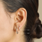 Diamond Pavé Hoops in Solid White Gold