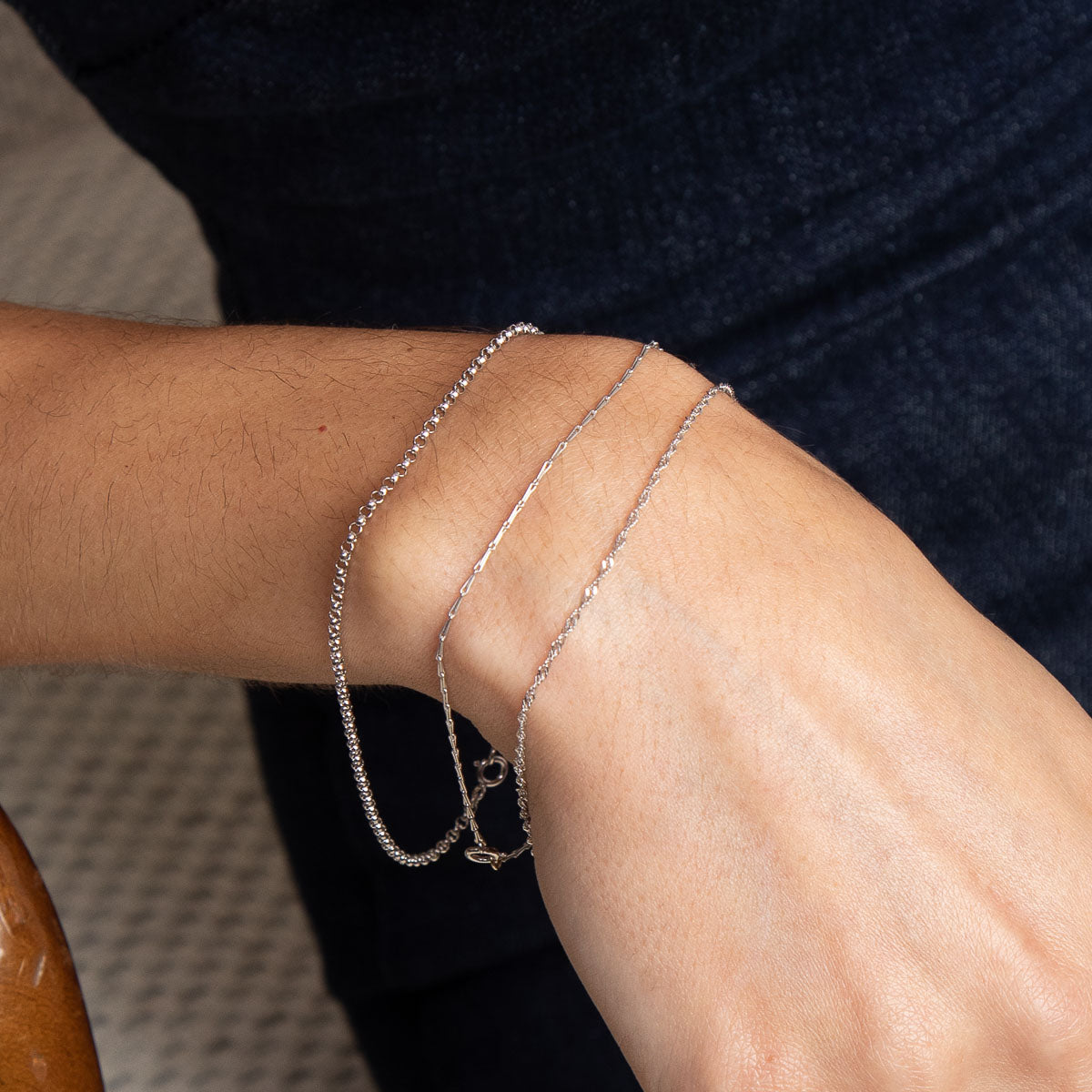 Astrid Chain Bracelet in Solid White Gold