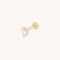 Double Gem Piercing Stud in Solid Gold