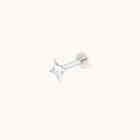 Cosmic Star Piercing Stud in Solid White Gold