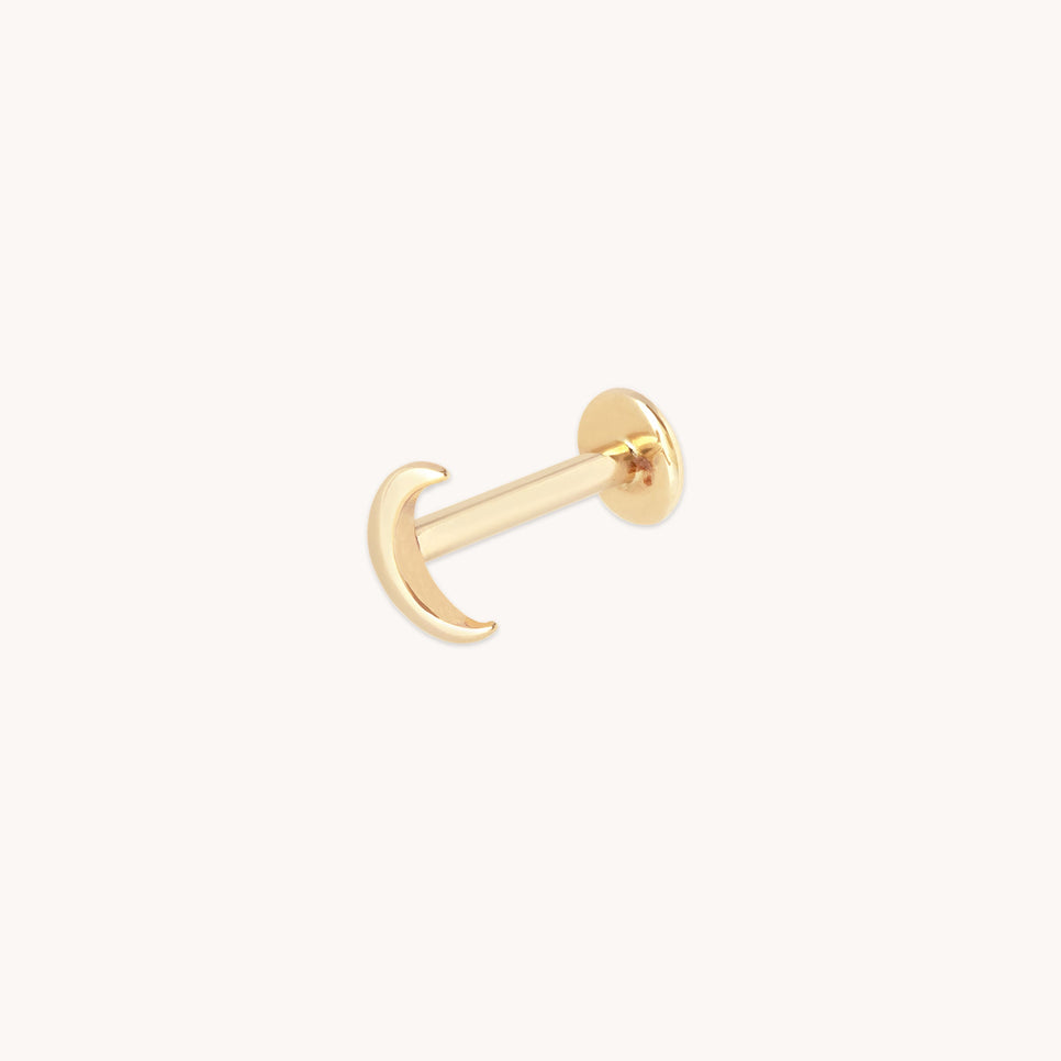Moon Piercing Stud in Solid Gold