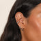 Moon Piercing Stud in Solid White Gold worn