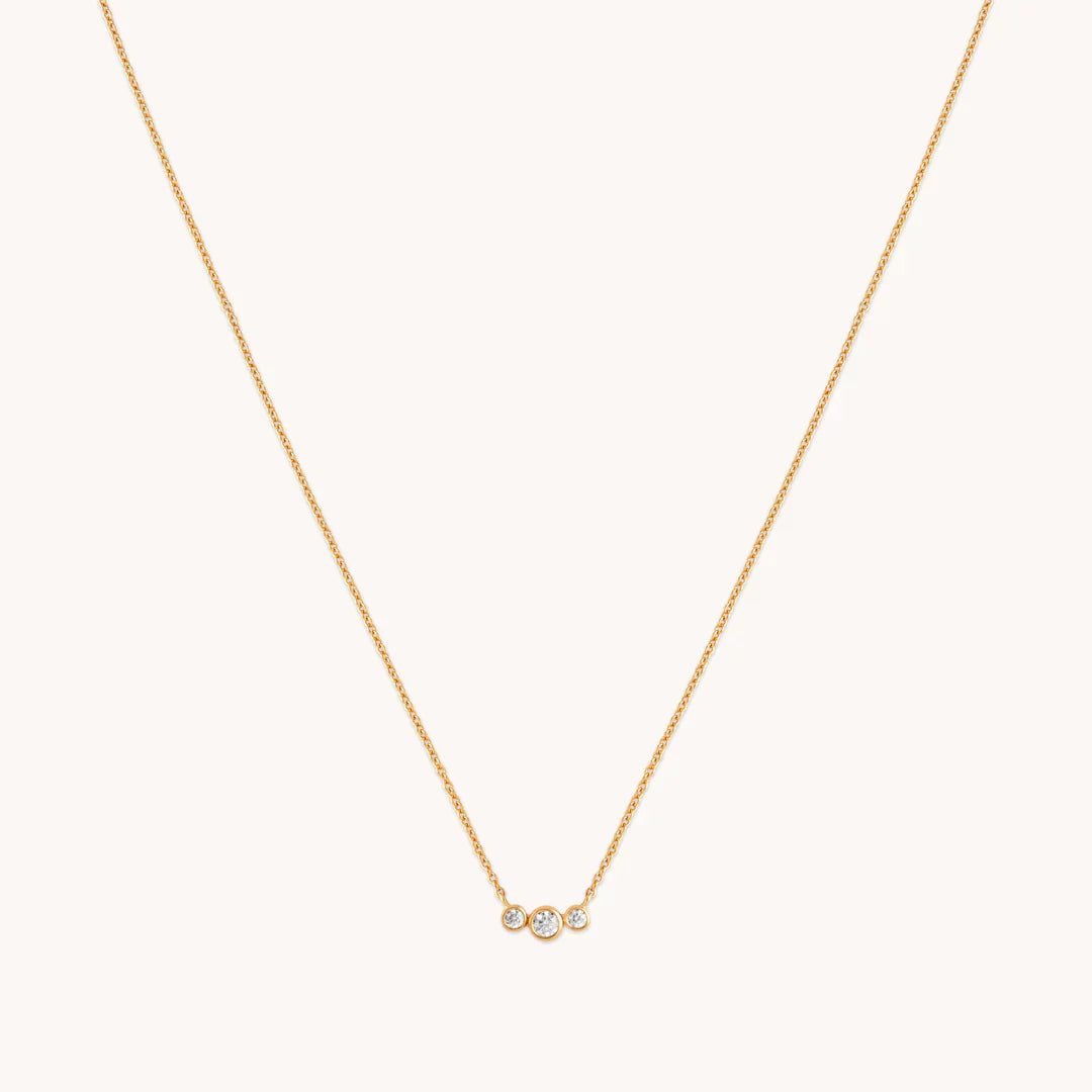 Bezel Cluster Necklace in Gold