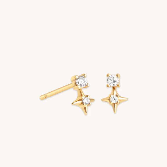 Cosmic Crystal Cluster Studs in Gold