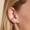 Topaz Chain Drop Stud Earrings in Solid Gold