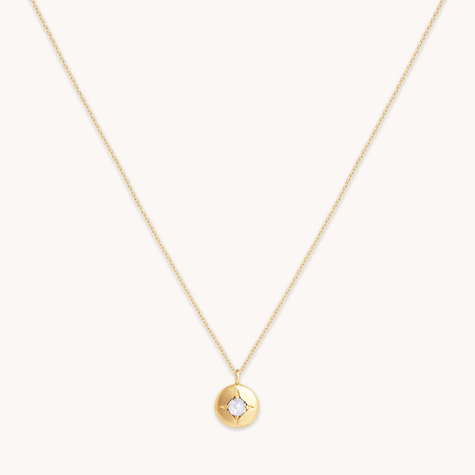 April Topaz Birthstone Necklace in Solid Gold
