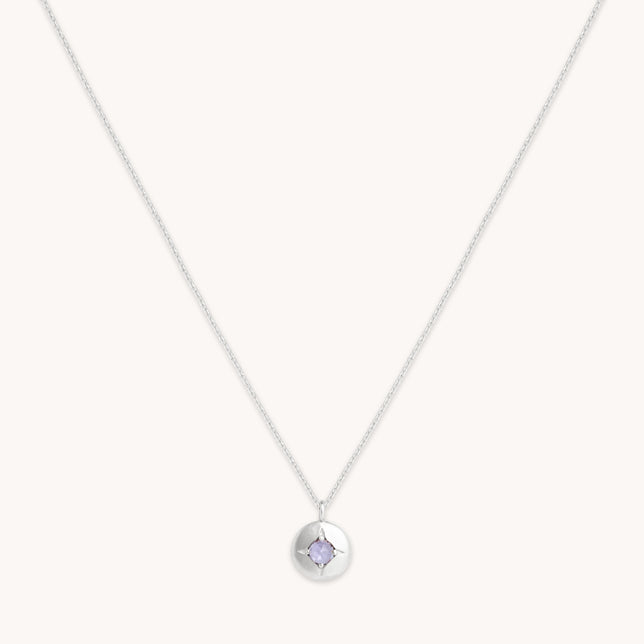 December Birthstone Necklace in Solid White Gold