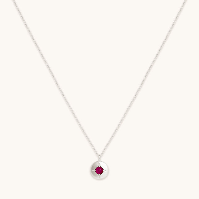 July Birthstone Necklace in Solid White Gold