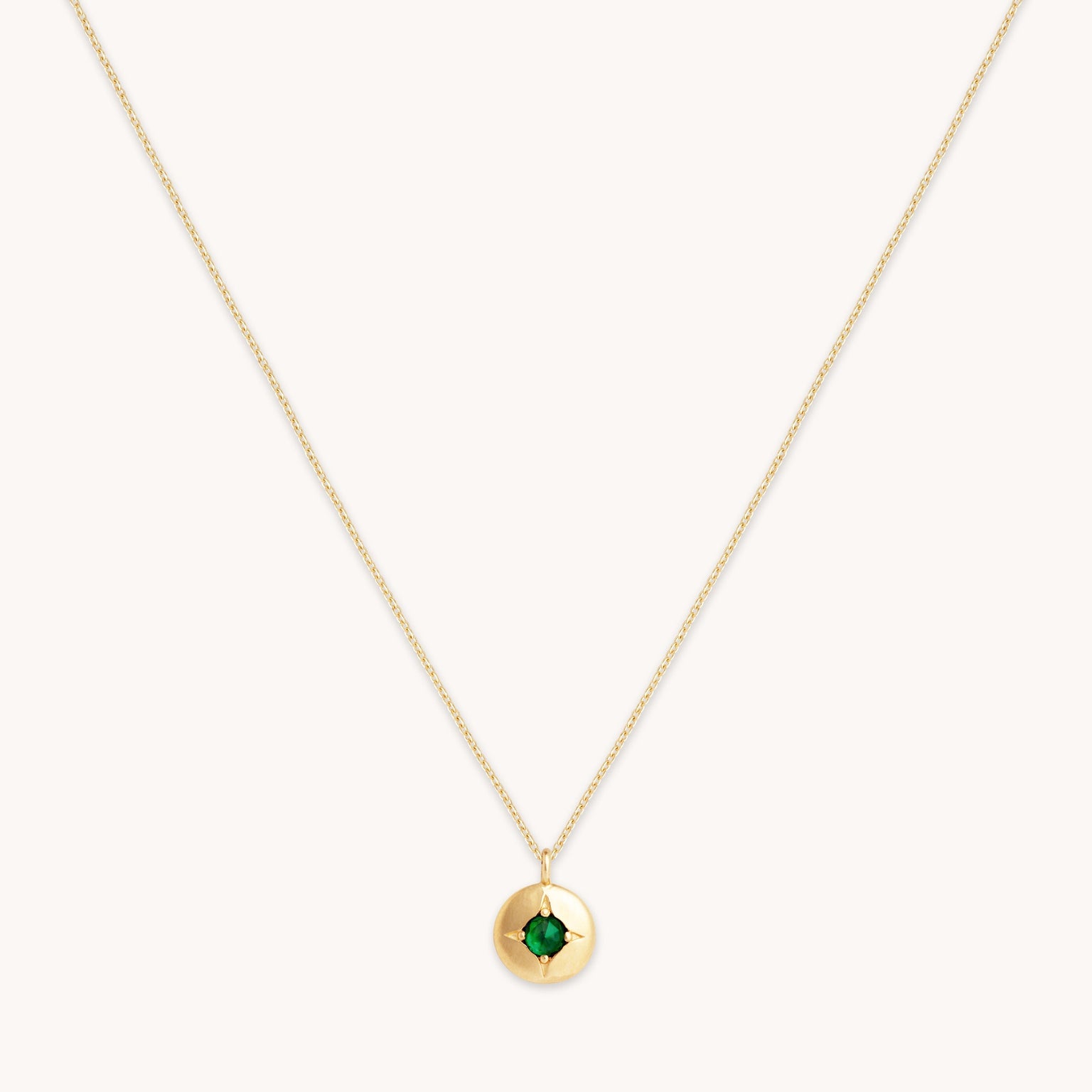 Birthstone Jewellery - May Tsavorite Birthstone Necklace in Solid Gold - Pendant Necklace - Astrid &amp; Miyu