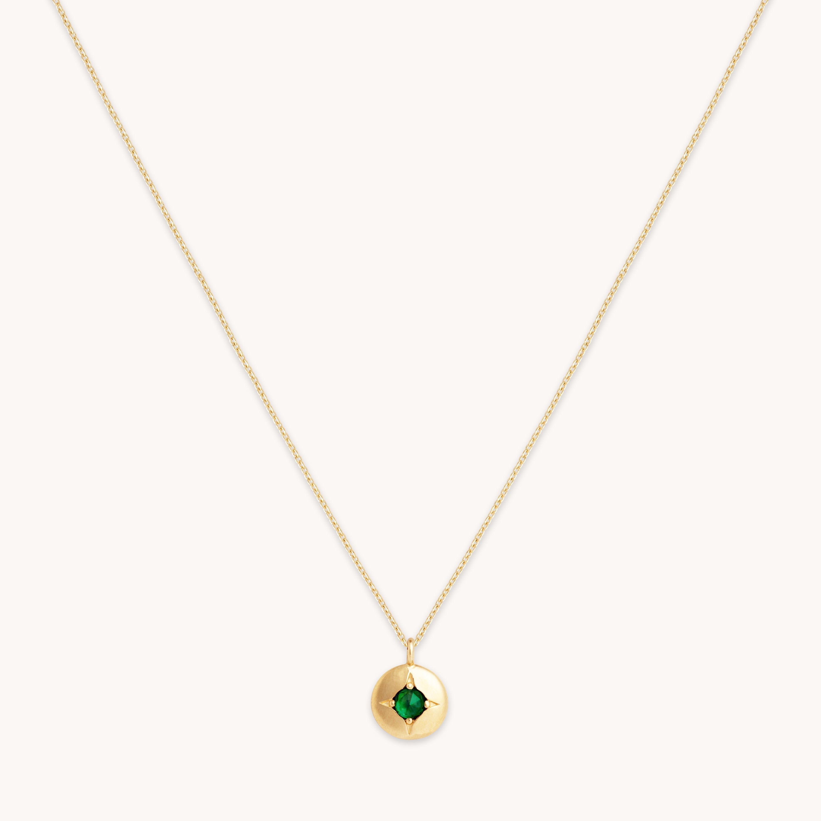 Birthstone Jewellery - May Tsavorite Birthstone Necklace in Solid Gold - Pendant Necklace - Astrid &amp; Miyu