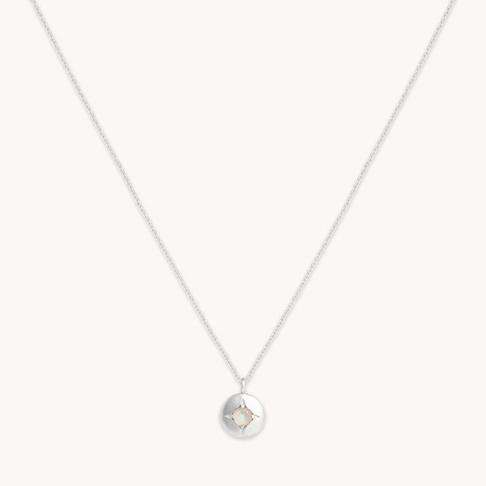 October Birthstone Necklace in Solid White Gold