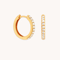 18k Gold Plated Jewellery - Essential Crystal Small Hoops in Gold - Hoop Earrings - Astrid &amp; Miyu