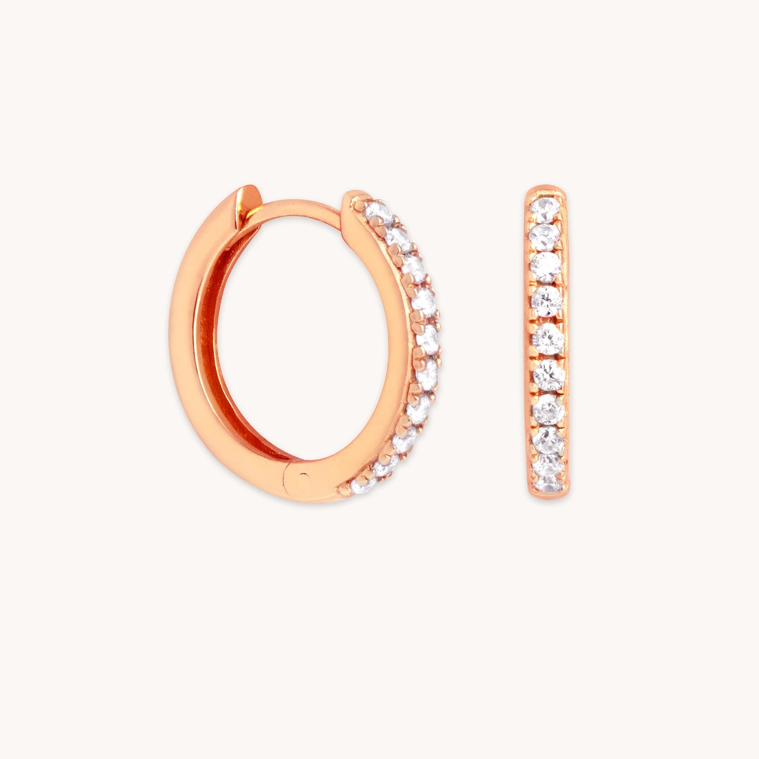 Essential Crystal Small Hoops in Rose Gold