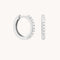 Charm Compatible Hoops - Essential Crystal Small Hoops in Silver - Hoop Earrings - Astrid &amp; Miyu