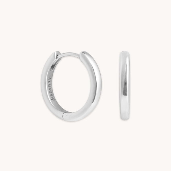 Charm Compatible Hoops - Essential Small Hoops in Silver - Hoop Earrings - Astrid &amp; Miyu