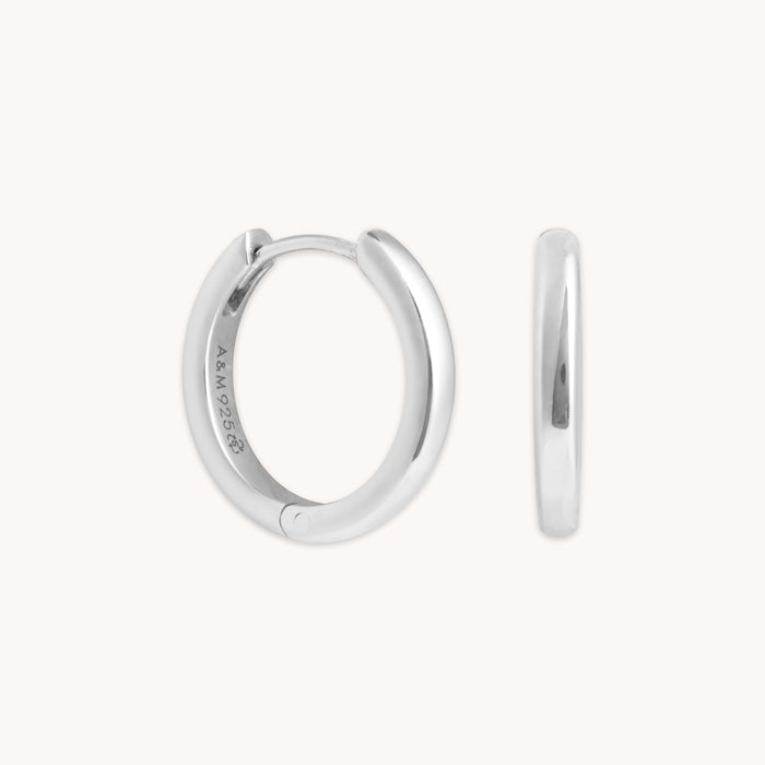 Charm Compatible Hoops - Essential Small Hoops in Silver - Hoop Earrings - Astrid &amp; Miyu