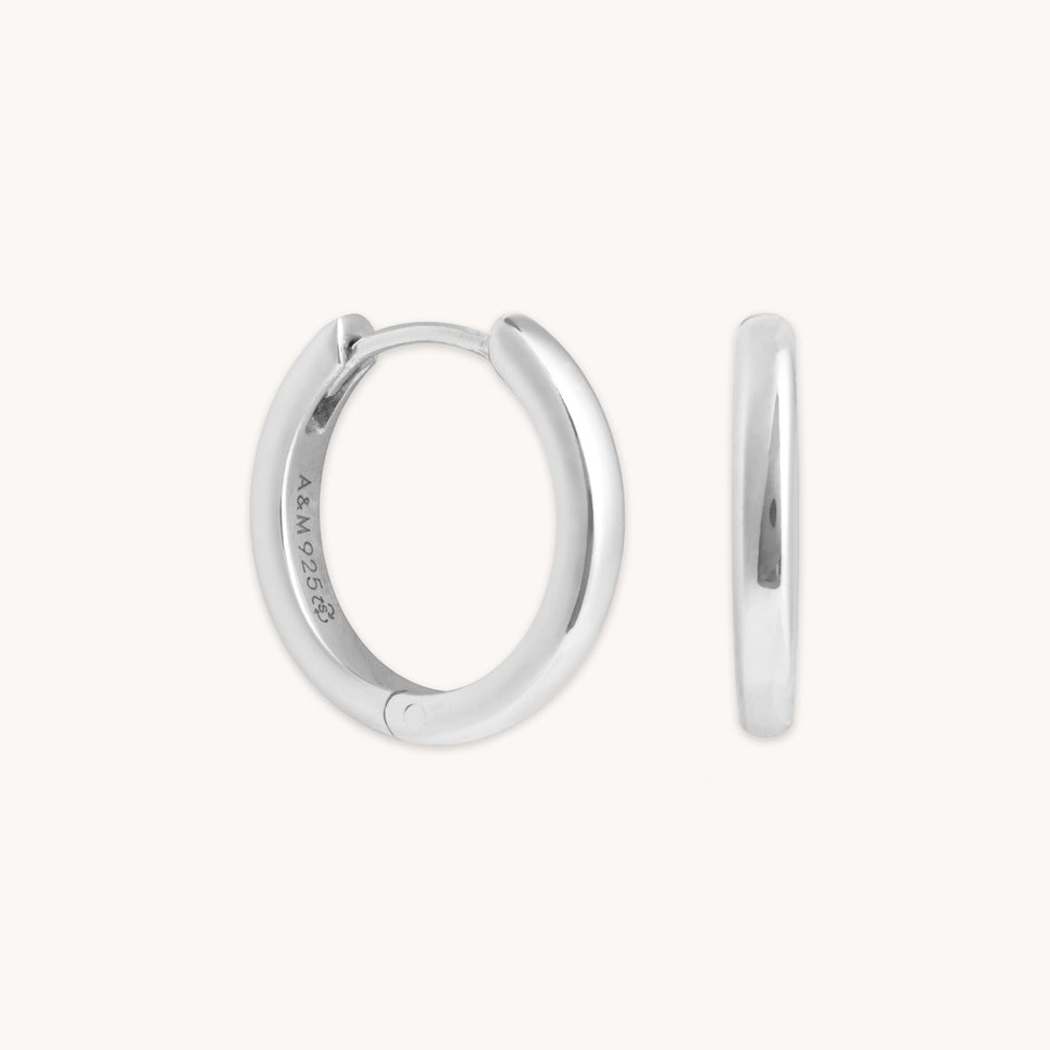 Charm Compatible Hoops - Essential Small Hoops in Silver - Hoop Earrings - Astrid &amp; Miyu