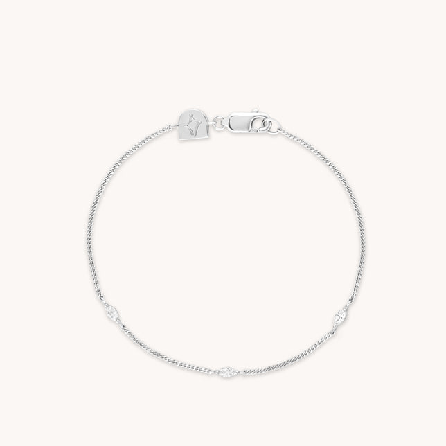Navette Crystal Bracelet in Silver