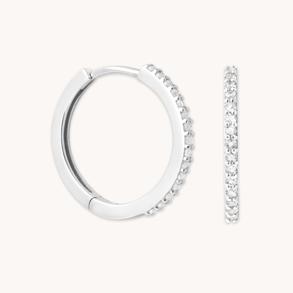 Topaz 12mm Hoops in Solid White Gold