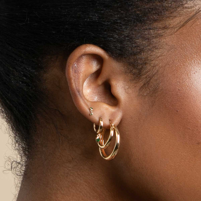 Illusion Dome Hoops in Gold